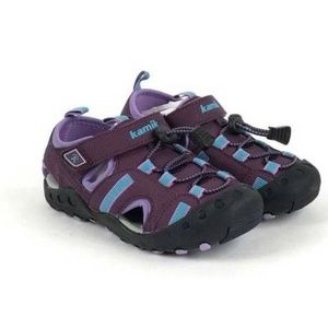 Girls Fisherman Sandals Kamik Kids 5 Purple Blue Closed Toe Fx Leather Shoes